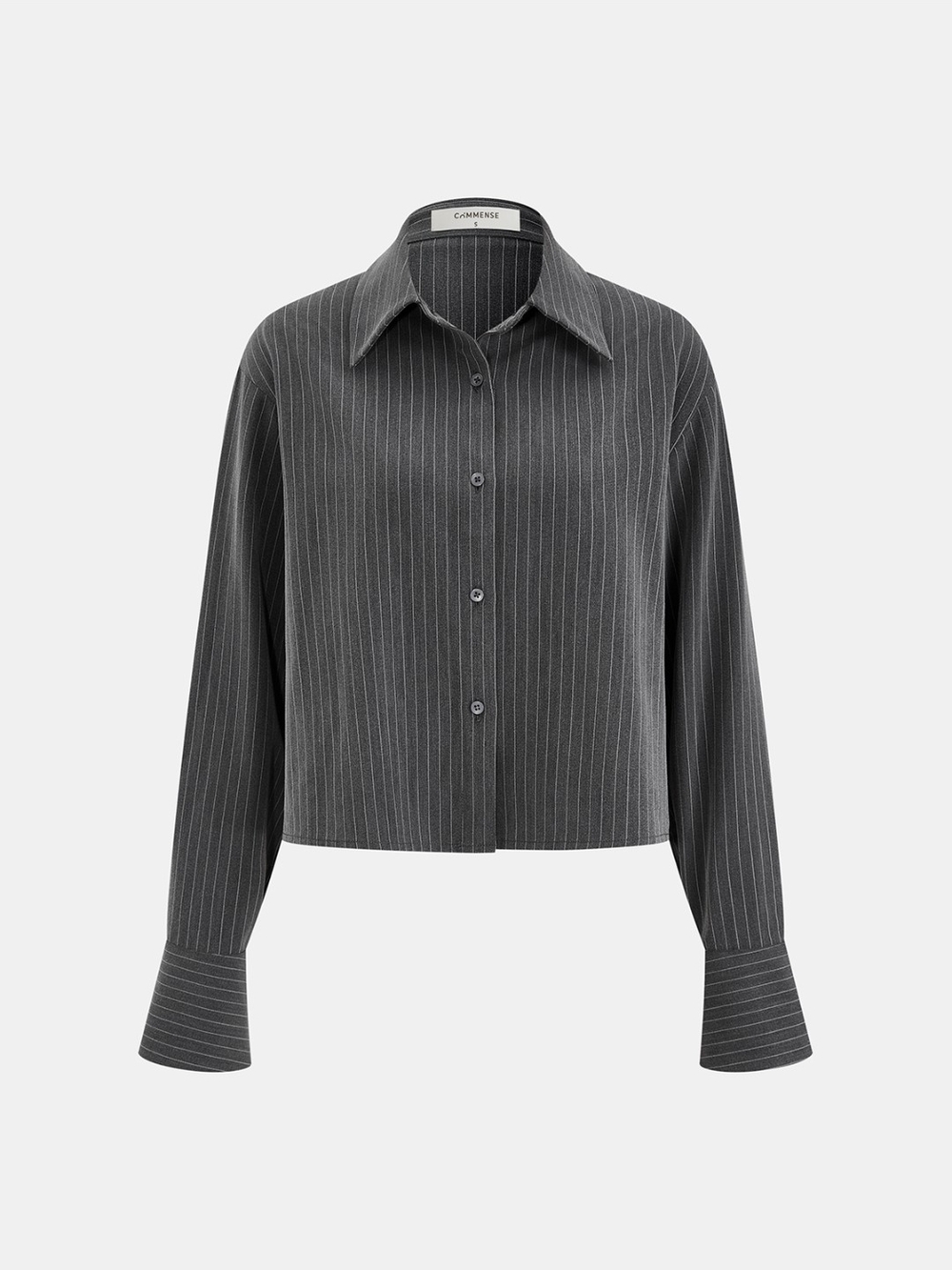 Commense Charcoal Gray Pinstripe Button-Up Shirt